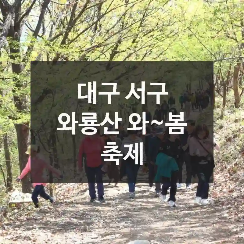 대구 서구 “와룡산 와~봄 축제” 효율적 즐기기 팁! 숙박, 재미 요소, 알차게 즐기기