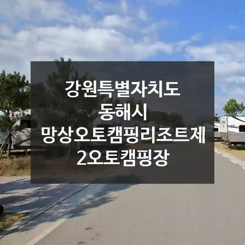 여기 소문 안 났으면 아쉬웠을 명소! 강원특별자치도 동해시의 망상오토캠핑리조트제2오토캠핑장