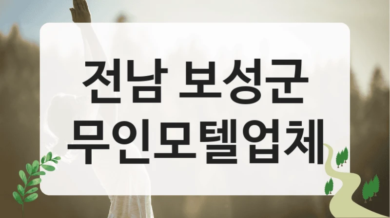 전남 보성군 비대면 무인모텔 숙박 업체 소개, 옵션별 요금 확인